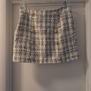Elegant Tweed Mini Skirt